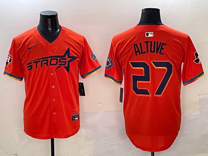 Men Houston Astros #27 Altuve Orange Fourth generation Joint Name Nike 2025 MLB Jersey style 1->houston astros->MLB Jersey
